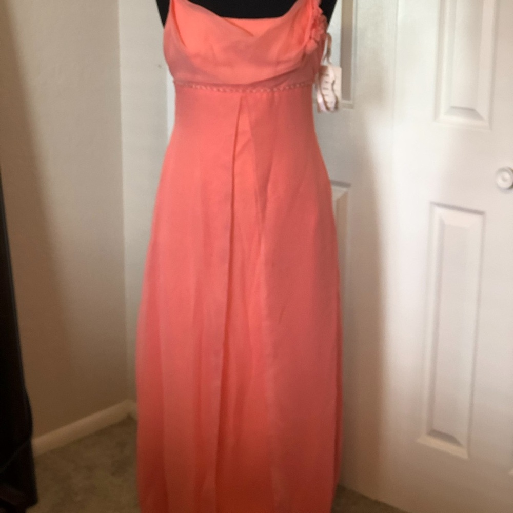Elegant Coral Evening Gown